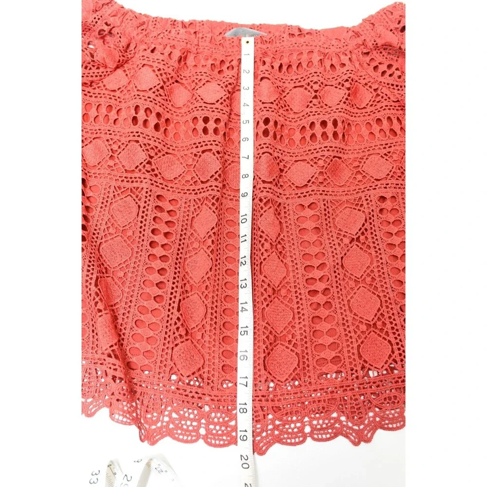 Sundays In Brooklyn Anthropologie Off The Shoulder Lace Eyelet Top Sz S - Picture 7 of 7